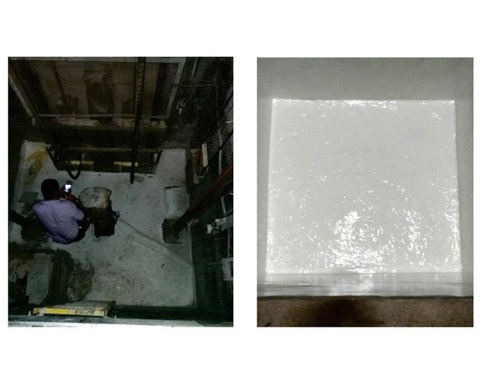 背水壓反滲漏防水涂料+超級堵漏靈+修補(bǔ)寶電梯井防水修繕